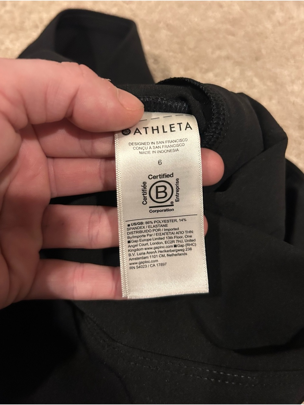 Athleta Endless High Rise Black Pull-On Tapered Pants Elastic Waist Sz. 6 - Picture 3 of 9